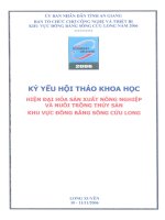 Hiện Đại Hoá Sản Xuất Nông Nghiệp Và Nuôi Trồng Thuỷ Sản Khu Vực Đồng Bằng Sông Cửu Long