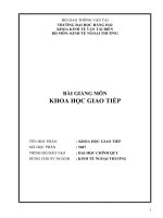 BÀI GIẢNG môn KHOA học GIAO TIẾP 
