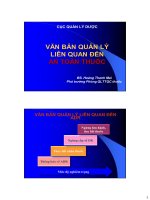 VĂN BẢN QUẢN LÝ LIÊN QUAN ĐẾN AN TOÀN THUỐC