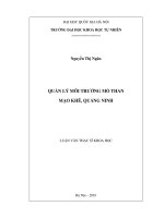 Quản lý môi trường mỏ than mạo khê, quảng ninh 