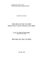 Luận văn thạc sĩ điều kiện cực trị và ổn định trong tối ưu véctơ với thứ tự suy rộng 