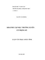 Khai phá tập mục thường xuyên có trọng số 
