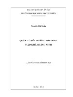 Quản lý môi trường mỏ than mạo khê, quảng ninh 
