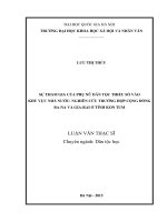 Sự tham gia của phụ nữ dân tộc thiểu số vào khu vực nhà nước nghiên cứu trường hợp cồng đồng ba na và gia rai ở tỉnh kon tum 