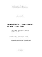 Luận văn thạc sĩ phổ khối lượng của higgs trong mô hình 3 3 1 tối thiểu 