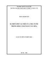 Sự biến đổi vai trò của nhà nước trong bối cảnh toàn cầu hóa 