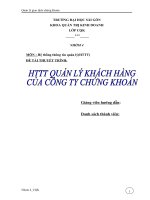 HTTT quản lý KH của cty Chứng khoán