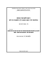 Nghiên Cứu Và Đề Xuất Giải Pháp Phát Triển Mô Hình Nông Thôn Mới Tại Xã Quyết Thắng, Tỉnh Thái Nguyên