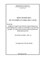 Nghiên Cứu Khả Năng Tích Tụ Một Số Kim Loại Nặng Trong Đất Và Rễ Các Loài Thực Vật Chủ Yếu Tại Khu Vực Khai Thác Quặng Ở Huyện Đồng Hỷ, Tỉnh Thái Nguyên