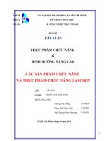 Tiểu luận cao học các thực phẩm chức năng ứng dụng trong làm đẹp