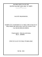 Nghiên cứu cơ sở pháp lý và thực tiễn về quản lý hoạt động đổ thải chất nạo vét luồng cảng tại thành phố hải phòng  (tóm tắt)