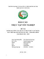 ĐÁNH GIÁ CÔNG TÁC QUẢN LÝ NHÀ NƯỚC VÀ SỬ DỤNG ĐẤT TRÊN ĐỊA BÀN HUYỆN KỲ SƠN – TỈNH HÒA BÌNH GIAI ĐOẠN 2011  2015