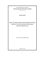 PHÂN lập VI KHUẨN KHỬ SULPHATE (SRB) để ỨNG DỤNG TRONG xử lý nước THẢI AXIT từ HOẠT ĐỘNG KHAI THÁC KHOÁNG sản 