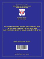 Giải pháp bồi dưỡng đội ngũ nhân viên thư viện tại học viện chính trị khu vực phía nam đáp ứng theo nghiệp vụ ngành văn hóa thông tin 