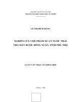 Nghiên cứu chế phẩm xử lý nước thải nhà máy rượu đồng xuân, tỉnh phú thọ  