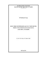 Hoàn thiện mô hình đồng quản lý môi trường trong vùng nuôi ngao tại xã giao xuân, giao thủy, nam định 