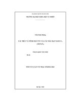 CẤU TRÚC và TÍNH CHẤT từ của các mẫu hạt NANO y3 xgdxfe5o12 (tóm tắt)