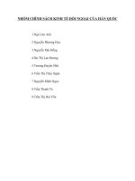 CHÍNH SÁCH KINH TẾ ĐỐI NGOẠI CỦA HÀN QUỐC