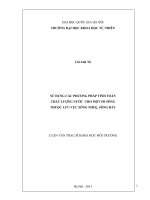 SỬ DỤNG CÁC PHƯƠNG PHÁP TÍNH TOÁN CHẤT LƯỢNG NƯỚC CHO MỘT SỐ SÔNG THUỘC LƯU VỰC SÔNG NHUỆ, SÔNG ĐÁY