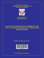 Dạy học theo hướng tối ưu hóa môn hóa học lớp 12 tại trung tâm giáo dục thường xuyên tỉnh bình dương 