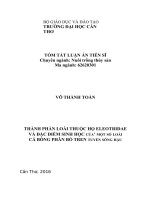 Luận văn thạc sĩ thành phần loài thuộc họ eleotridae và đặc điểm sinh học của một số loài cá bống phân bố trên tuyến sông hậu  (TT) 