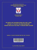 Áp dụng phương pháp dạy học logic để dạy lý thuyết về công nghệ mới trong sản xuất mì cho nhân viên công ty masan bình dương 