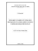 Tổng hợp và nghiên cứu tính chất phát quang của sunfua kẽm và sunfua cadimi kích hoạt bởi mangan 