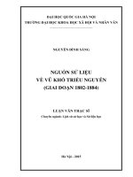 Nguồn sử liệu về vũ khố triều nguyễn ( giai đoạn 1802 1884) 