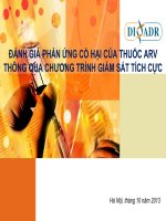 ĐÁNH GIÁ PHẢN ỨNG CÓ HẠI CỦA THUỐC ARV THÔNG QUA CHƯƠNG TRÌNH GIÁM SÁT TÍCH CỰC