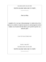 Nghiên cứu các đặc tính sinh học và tiềm năng ứng dụng của chủng vi khuẩn bacillus amyloliquefaciens subsp  plantarum SP 1901 phân lập tại rừng quốc gia hoàng liên 