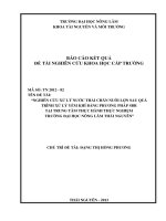 Nghiên Cứu Xử Lý Nước Thải Chăn Nuôi Lợn Sau Quá Trình Xử Lý Yếm Khí Bằng Phương Pháp SBR