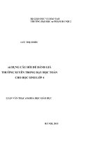 Sử dụng câu hỏi để đánh giá thường xuyên trong dạy học toán cho học sinh lớp 4 