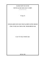 Áp dụng kiểm toán chất thải tại phân xưởng nhuộm công ty dệt may trung thu, thành phố hà nội 