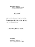 Quản lý hoạt động của tổ chuyên môn trường trung học cơ sở tại cấp trường ở huyện mê linh, hà nội 