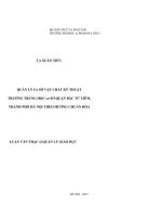 Quản lý cơ sở vật chất kỹ thuật trường trung học cơ sở quận bắc từ liêm, thành phố hà nội theo hướng chuẩn hóa 