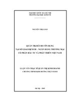 Quản trị rủi ro tín dụng tại Sở giao dịch III  Ngân hàng Thương mại cổ phần đầu tư và Phát triển Việt Nam