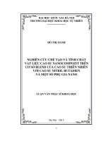 Nghiên cứu chế tạo và tính chất vật liệu cao su nano compozit trên cơ sở blend của cao su thiên nhiên với cao su nitril butadien và một số phụ gia nano 