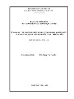 Ứng Dụng Các Phương Pháp Định Lượng Trong Nghiên Cứu Tái Sinh Rừng Tại Huyện Định Hóa Tỉnh Thái Nguyên