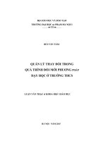 Quản lý thay đổi trong quá trình đổi mới phương pháp dạy học ở trường THCS 