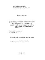 Quản lý hoạt động đổi mới phương pháp dạy học theo tiếp cận năng lực tại các trường trung học phổ thông ở huyện lập thạch tỉnh vĩnh phúc 