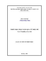 Triết học phật giáo qua tứ diệu đế và ý nghĩa của nó 