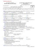 De thi thu hoa THPT yen thanh nghe an nam 2016 lan 1