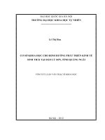 Cơ sở khoa học cho định hướng phát triển kinh tế sinh thái tại đảo lý sơn, tỉnh quảng ngãi (tóm tắt) 