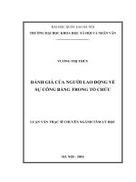 Đánh giá của người lao động về sự công bằng trong tổ chức 