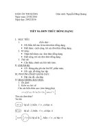 Giáo án Đơn thức đồng dạng Toán 7