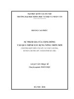 Sự tham gia của cộng đồng vào quá trình xây dựng nông thôn mới ( trường hợp thân tân mỹ, xã thụy hương, huyện chương mỹ, thành phố hà nội 