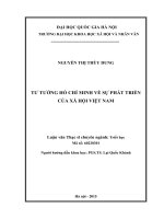 Tư tưởng hồ chí minh về sự phát triển của xã hội việt nam 