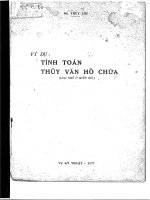 Tính toán thủy văn hồ chứa