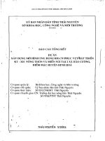 Xây Dựng Mô Hình Ứng Dựng Khoa Học Công Nghệ Phục Vụ Phát Triển Kinh Tế Xã Hội Nông Thôn Và Miền Núi Tại 2 Xã Bảo Cường, Điềm Mặc, Huyện Định Hoá