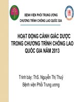 HOẠT ĐỘNG CẢNH GIÁC DƯỢC TRONG CHƯƠNG TRÌNH CHỐNG LAO QUỐC GIA NĂM 2013